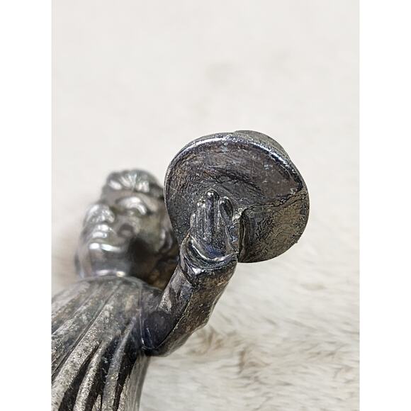 Mini Choir Boy Candle Holder Silver Plated 3 1/4" Holiday Christmas 90's Vintage - Picture 12 of 14